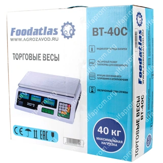 Торговые весы Foodatlas 40кг/2гр ВТ-40С