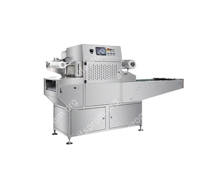 Автоматический конвейерный запайщик лотков с функцией вакуумизации и газации HVT-450A/4 V2 (210*148 нерж., скин, дв. ст. 100м3/ч)